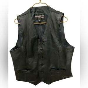 Wilson Black Leather Vest